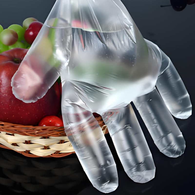 Veden- ja öljynpitävät Luonnonvalkoiset HDPE-käsineet